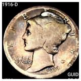 1916-D Mercury Dime LIGHTLY CIRCULATED