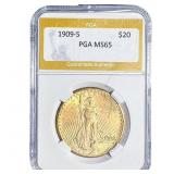 1909-S $20 Gold Double Eagle PGA MS65