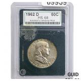 1962-D Franklin Half Dollar  MS68