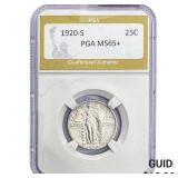 1920-S Standing Liberty Quarter PGA MS65+