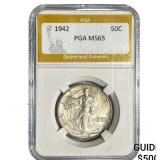 1942 Walking Liberty Half Dollar PGA MS65