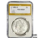 1882-O Morgan Silver Dollar PGA MS64