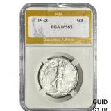 1938 Walking Liberty Half Dollar PGA MS65