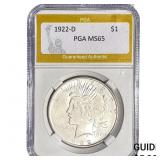 1922-D Silver Peace Dollar PGA MS65