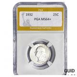 1932 Washington Silver Quarter PGA MS64+