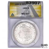 1885 Morgan Silver Dollar ANACS MS63