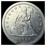 1856 Seated Liberty Silver Quarter NEARLY UNCIRCUL