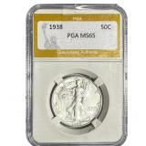 1938 Walking Liberty Half Dollar PGA MS65