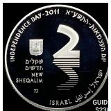 2011 Israel Silver 2 New Sheqel Dead Sea CHOICE PR