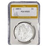 1889-S Morgan Silver Dollar PGA MS65