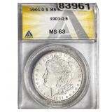 1901-O Morgan Silver Dollar ANACS MS63