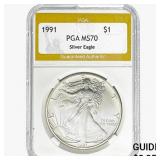 1991 American Silver Eagle PGA MS70