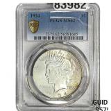 1934 Silver Peace Dollar PCGS MS62