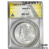 1883-O Morgan Silver Dollar ANACS MS63