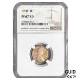 1950 Wheat Cent NGC PF67 RD