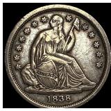 1838 Seated Liberty Dime NEARLY UNCIRCULATED