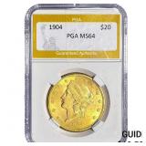 1904 $20 Gold Double Eagle PGA MS64