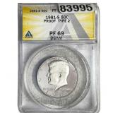 1981-S Kennedy Half Dollar ANACS PF69 DCAM