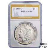 1890-O Morgan Silver Dollar PGA MS65+