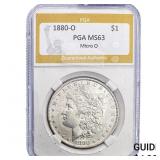 1880-O Morgan Silver Dollar PGA MS63 Micro O