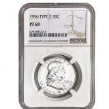 1956 Franklin Half Dollar NGC PF69 Type 2