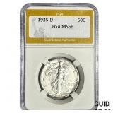 1935-D Walking Liberty Half Dollar PGA MS66