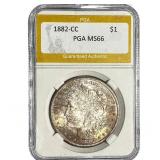 1882-CC Morgan Silver Dollar PGA MS66