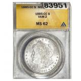 1885-CC Morgan Silver Dollar ANACS MS62 VAM-2