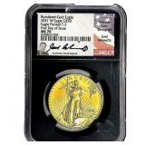 2021-W Burnished 1oz Gold Eagle $50 NGC MS70