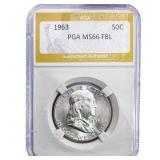 1963 Franklin Half Dollar PGA MS66 FBL