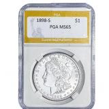 1898-S Morgan Silver Dollar PGA MS65