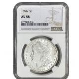 1896 Morgan Silver Dollar NGC AU58