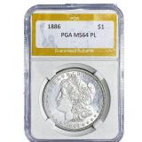 1886 Morgan Silver Dollar PGA MS64 PL