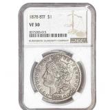 1878 8TF Morgan Silver Dollar NGC VF30