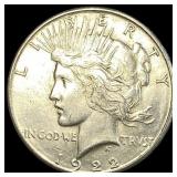 1922-S Silver Peace Dollar CHOICE AU