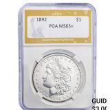 1892 Morgan Silver Dollar PGA MS63+