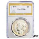 1921 Silver Peace Dollar PGA MS66+
