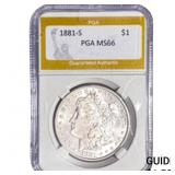 1881-S Morgan Silver Dollar PGA MS66