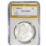 1898-O Morgan Silver Dollar PGA MS66