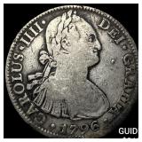 1796 Mexico Silver 8 Reales NEARLY UNCIRCULATED