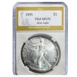 1995  PGA MS70 1oz Siver $1 SE