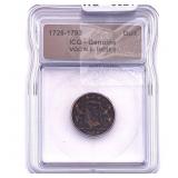 1726-1793 VOC N.E. Indies Bronze Duit ICG Genuine