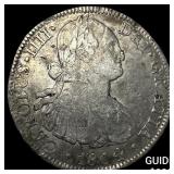 1804 Mexico Silver 8 Reales Chopmarked NEARLY UNCI