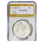 1897-O Morgan Silver Dollar PGA MS62