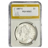 1897-S Morgan Silver Dollar PGA MS63