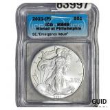 2021-[P] Silver Eagle ICG MS69 Emergency Issue
