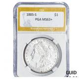 1885-S Morgan Silver Dollar PGA MS63+