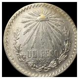 1924 Mexico Silver Peso CLOSELY UNCIRCULATED