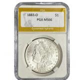 1883-O Morgan Silver Dollar PGA MS66