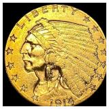 1914 Indian Head Gold $2.50 Quarter Eagle CLOSELY